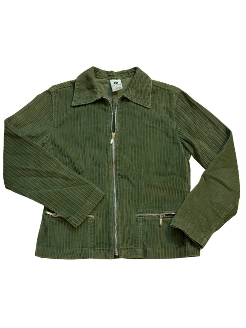 VINTAGE Olive Corduroy Cotton Zip-Up Jacket | Small